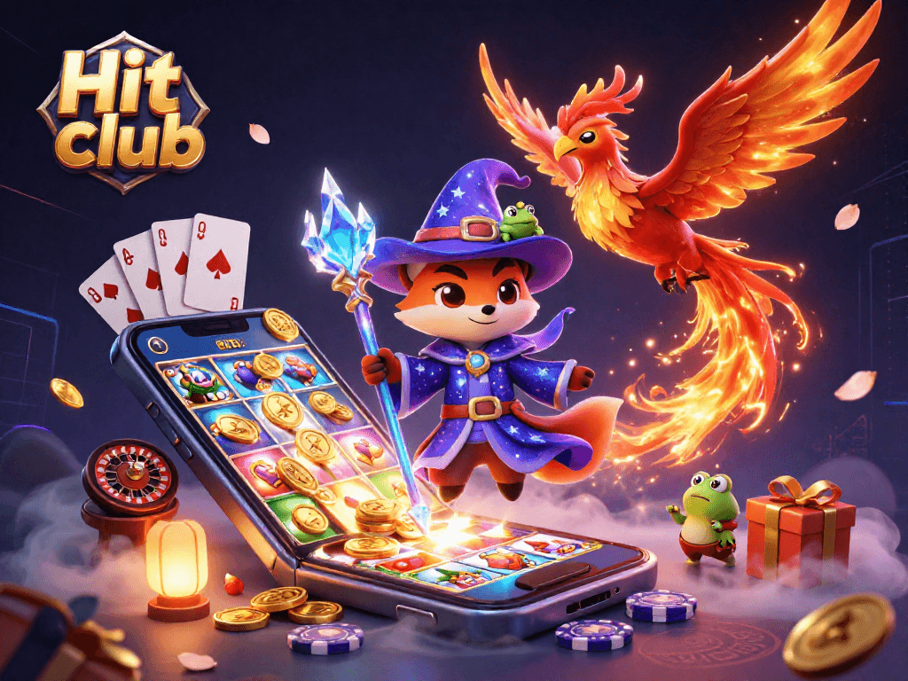 Experience the excitement of Hit club with vibrant characters and magical casino elements!
