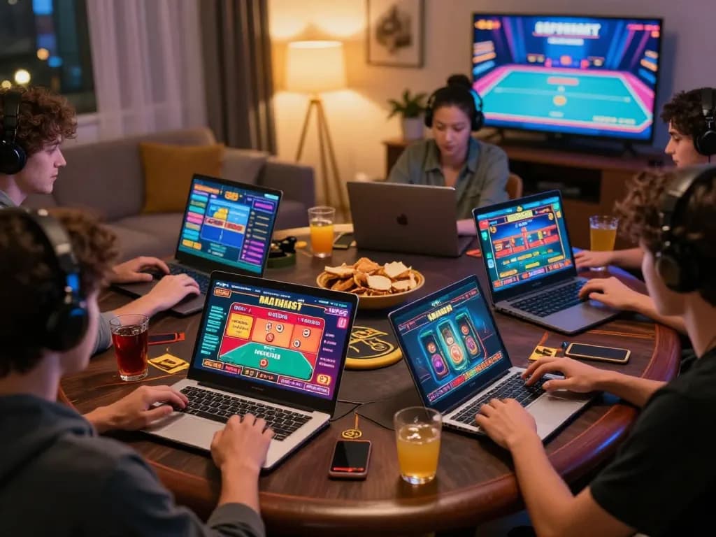 Players experiencing C168 online casino games on multiple devices in a cozy home setup.