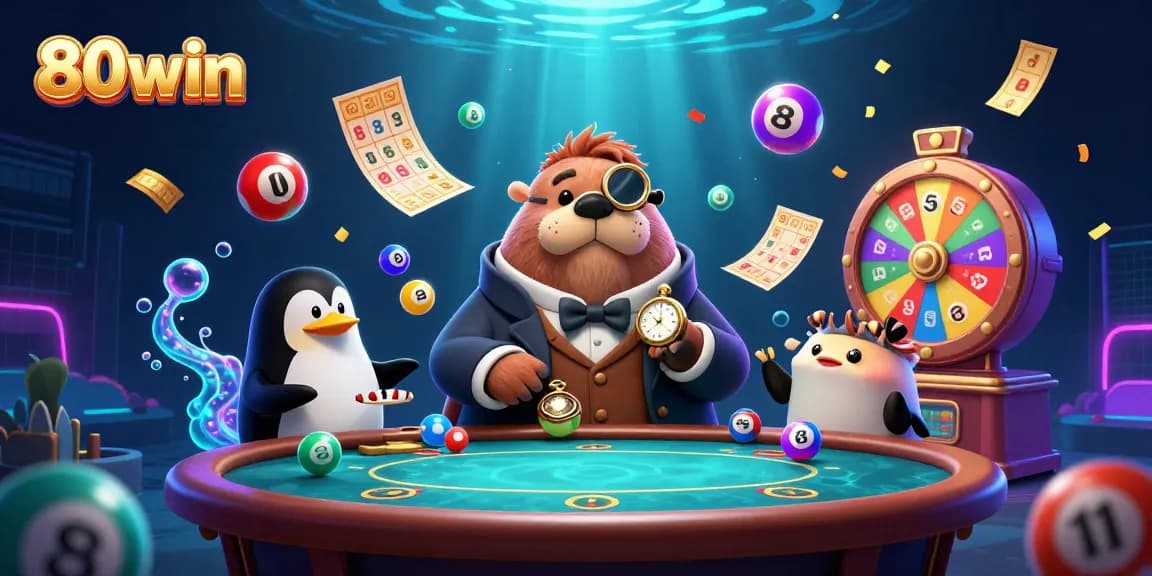 80win reveals exciting underwater casino action with a sophisticated walrus, penguin dealer, and bluffing pufferfish.