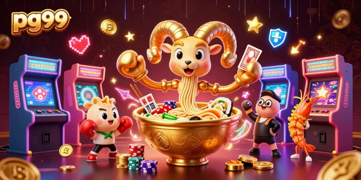 pg99 engages players creatively with vibrant 3D casino characters in a dynamic gambling scene.