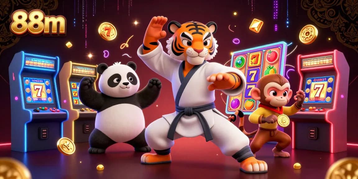 Experience exhilarating casino thrills with 88m in a vibrant 3D arcade world of slot games.