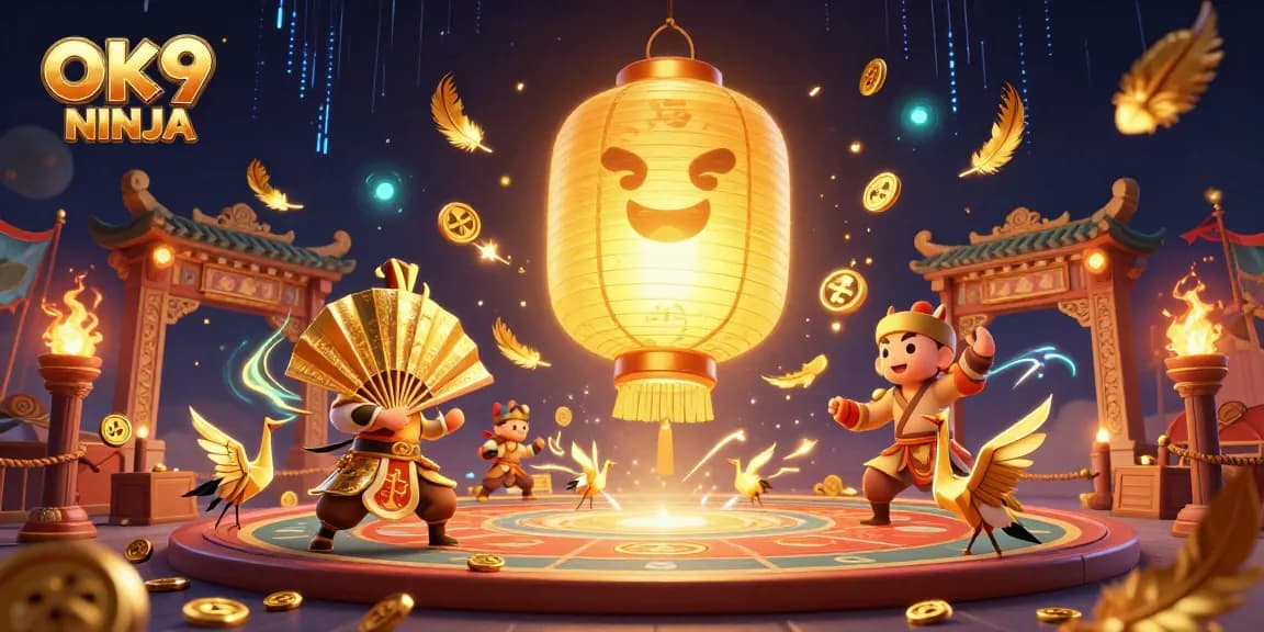 Experience winning strategies with OK9 NINJA at a vibrant night market casino
