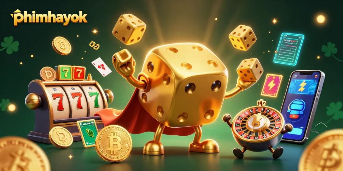 Engage in thrilling slot gaming with phimhayok's golden dice hero and dynamic casino elements.