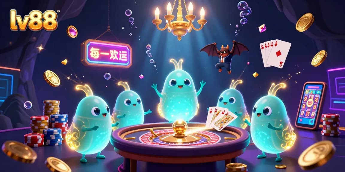 Experience thrilling gameplay at lv88 with vibrant glowworms illuminating a luxurious cave casino.
