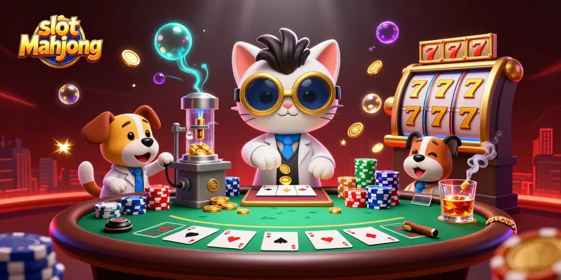 Engage in the exciting slot mahjong world with this vibrant 3D scene full of action!