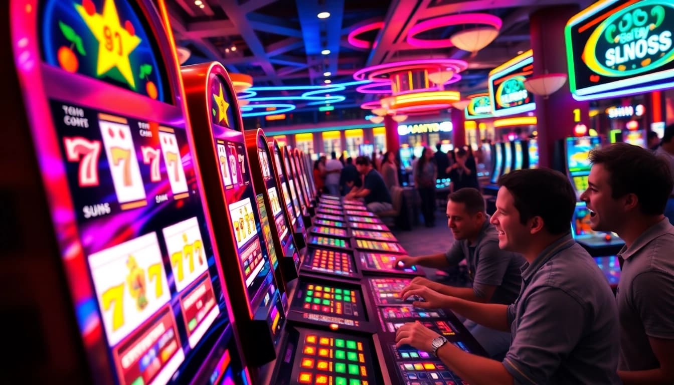 Menangkan slot gacor dengan bermain di mesin slot yang penuh warna dan terang.
