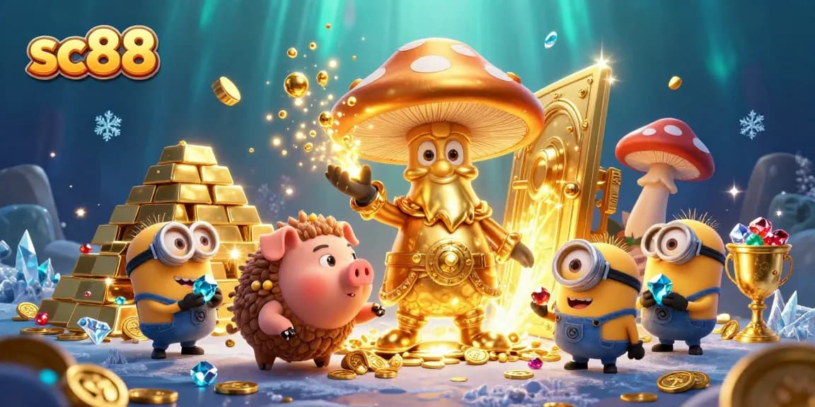 Experience the thrilling magic of sc88 as creatures channel treasure and excitement in an enchanting casino scene.