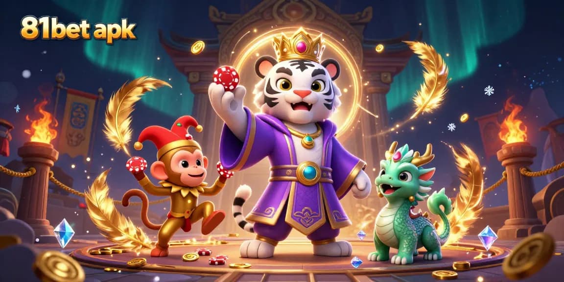 Experience thrilling gameplay with 81bet apk, showcasing charismatic characters and vibrant casino elements.