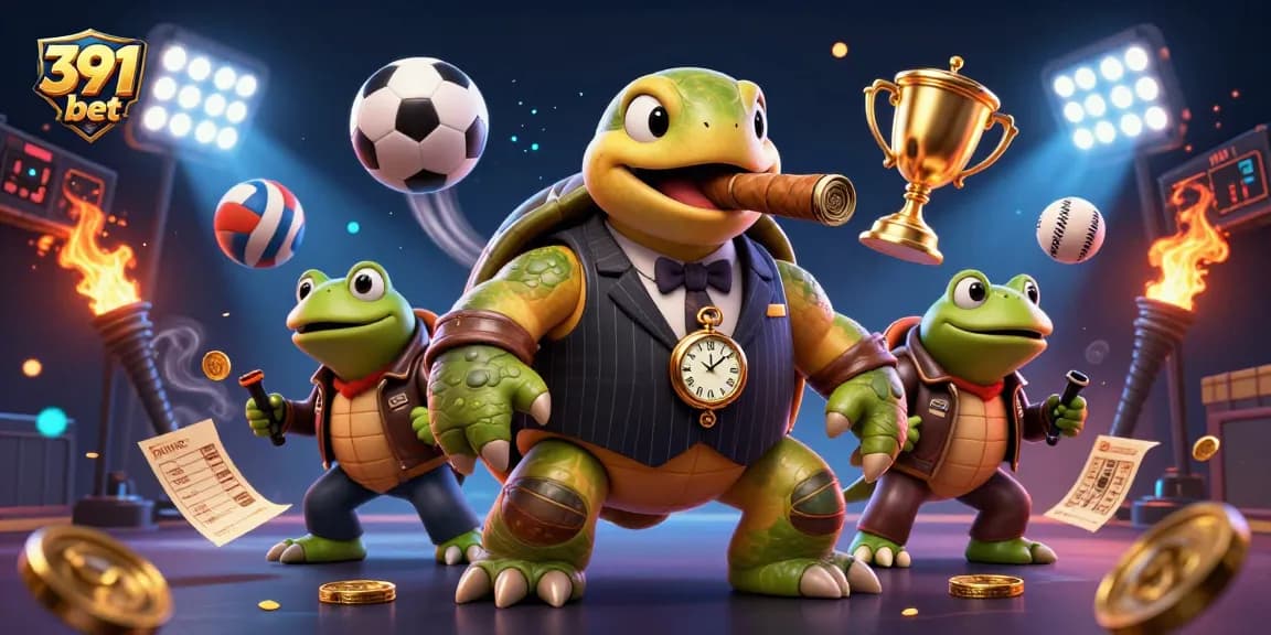 Engage with exciting games at 391bet featuring a lively casino scene with dynamic characters and elements.