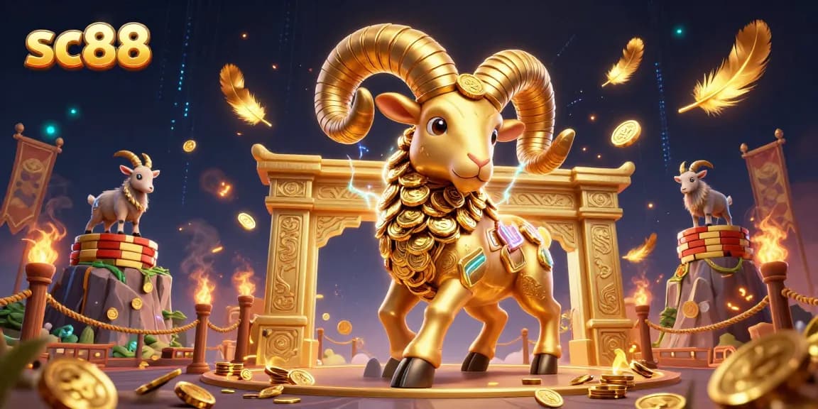 Engage in thrilling action with SC88's golden ram representing fortune in gambling.