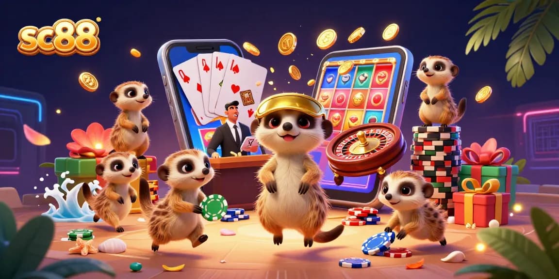 Experience thrilling casino fun at sc88 with cartoon meerkats running games, vibrant slot action, and engaging play.