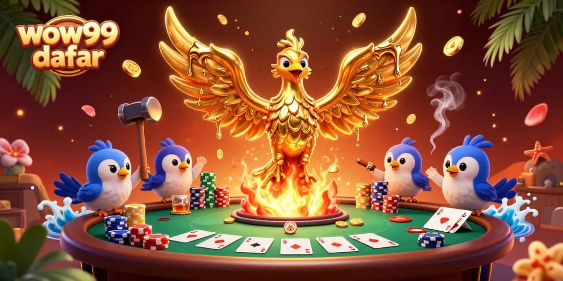 Menangkan hadiah besar di WOW99 daftar dengan phoenix emas dan meja poker yang mengesankan.