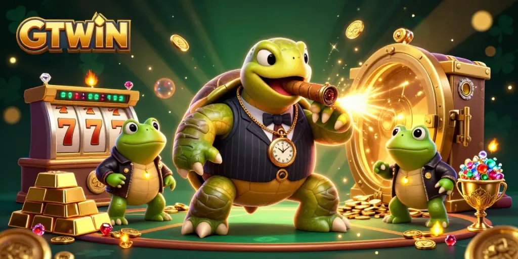 Experience thrilling jackpot excitement at GTWIN with vibrant slot reels and shining treasures!