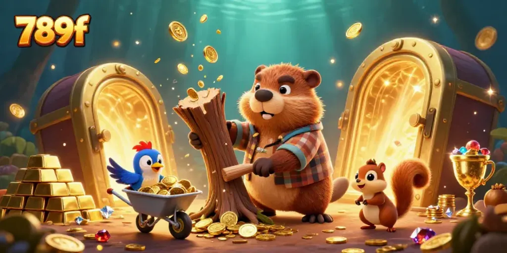 Experience thrilling action at 789f with a colorful scene of beavers and gold!