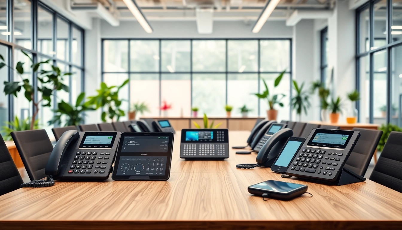 Showcasing advanced office phone systems in a modern workspace.