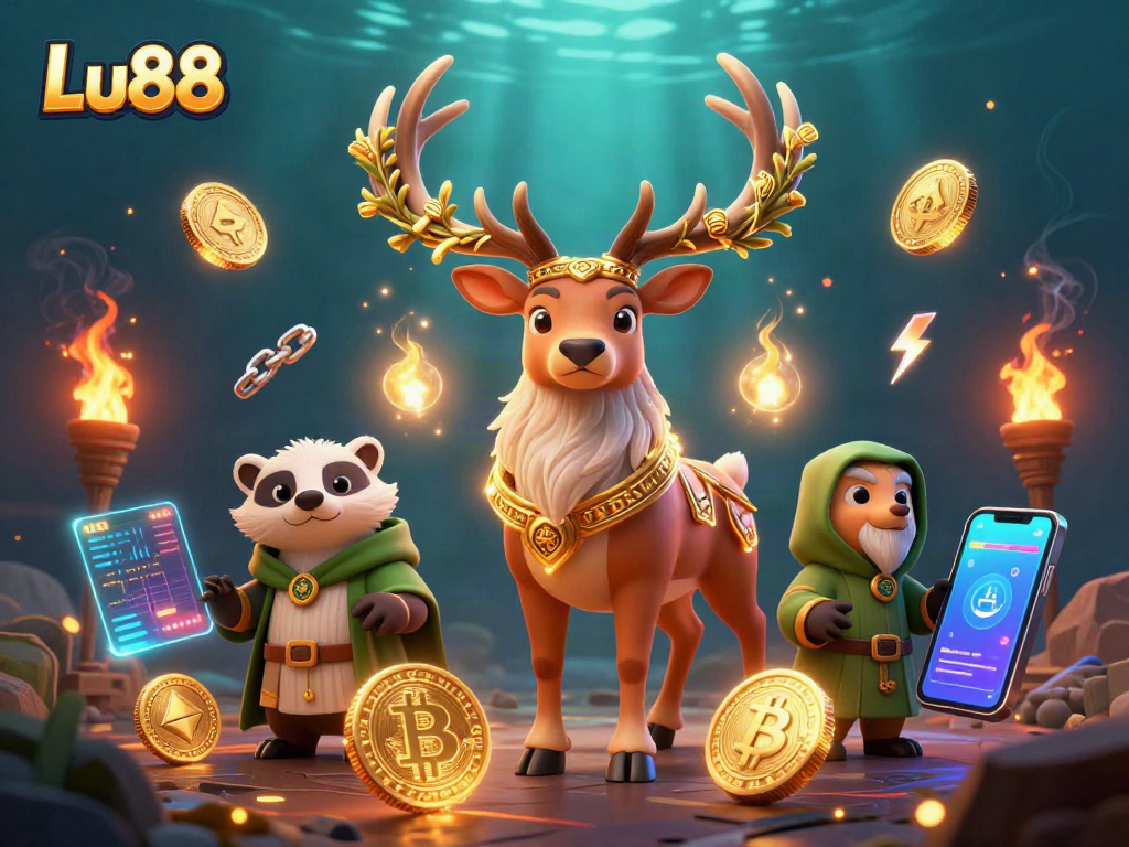 Engage with Lu88’s vibrant gaming scene featuring crypto elements and enchanting characters.