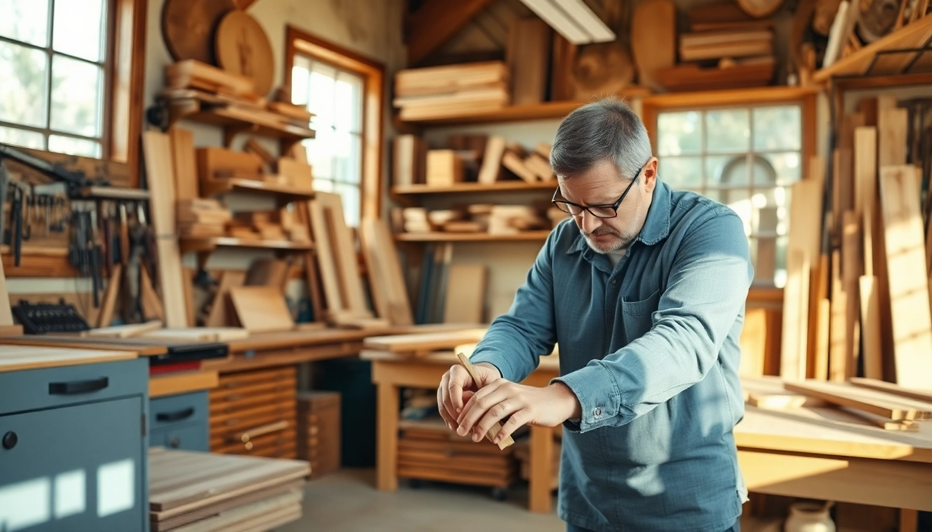 Crafting custom millwork with expert precision in a warm workshop environment.
