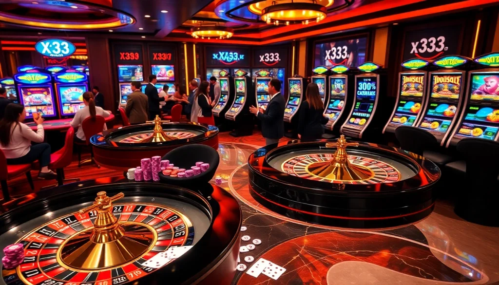 Players engaging with vibrant x 333 casino tables featuring strategic betting and glowing chips