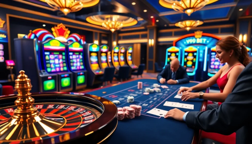 Experience the excitement of v9bet đang nhập with vibrant online gambling action and luxurious casino elements.